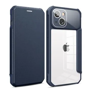 Business Style iPhone 14 Flip Case - Blue