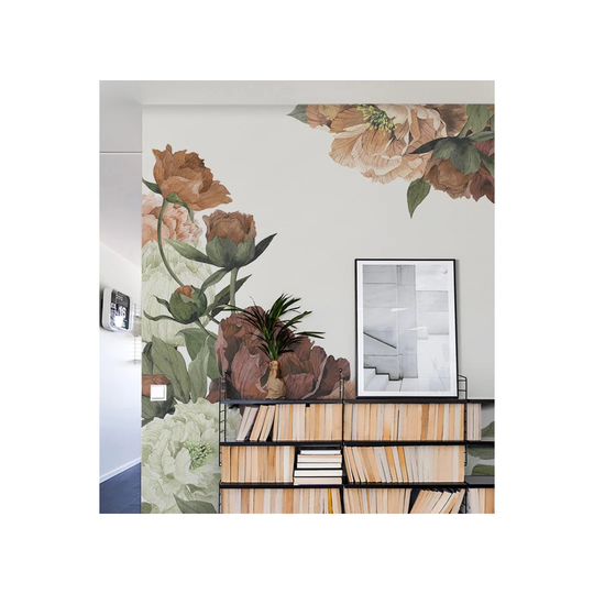 Bosonohy Vintage Peonies Bright Botanicalwork Wallpaper