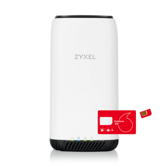 Zyxel 5G NR5101 WiFi6 Router with Unlimited Max Vodafone 5G Data SIM Card Bundle