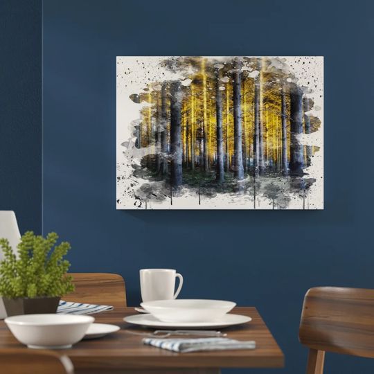 'Landscape Sunlight Through Forest Woodland' Graphic Art Print Poster