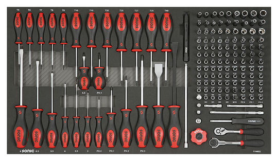 Sonic Sockets & Screwdriver Set 1/4", SFS Jumbo 146-piece 114602