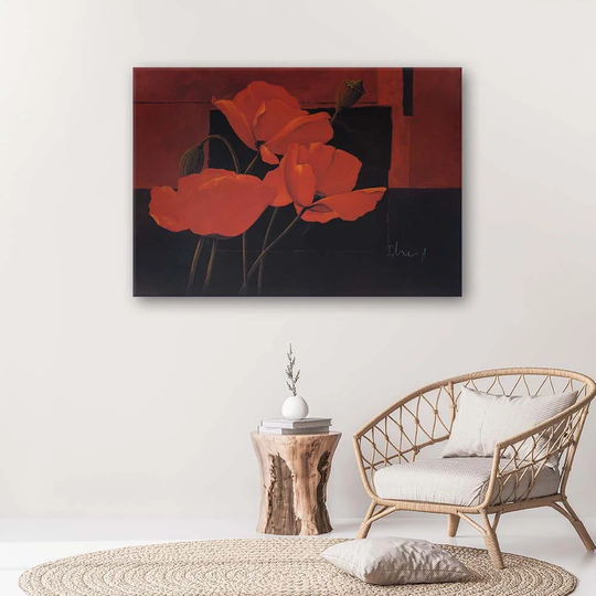 Canvas Print Poppy Flowers Red