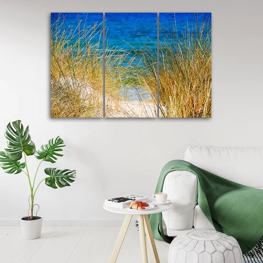 Canvas Print Grass Sea Beach