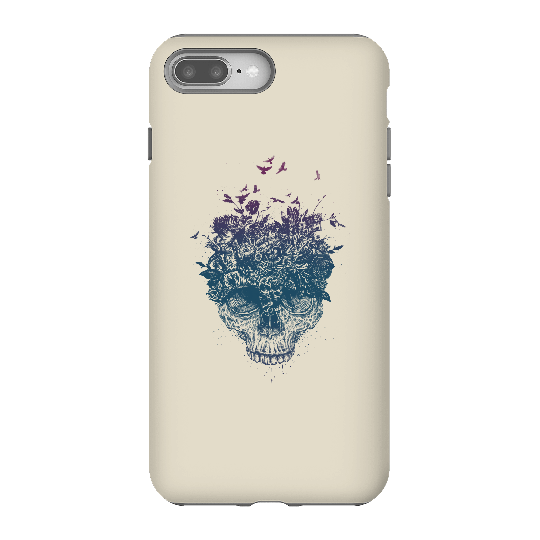 Balazs Solti Skulls And Flowers Phone Case for iPhone and Android - iPhone 8 Plus - Tough Case - Matte