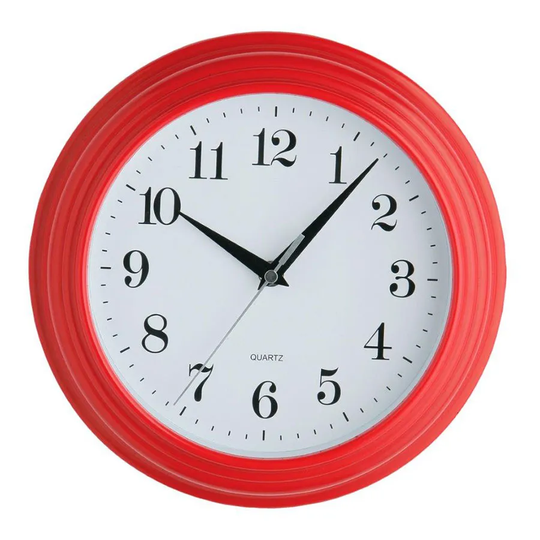 Premier Housewares Vintage Plastic Wall Clock - Red