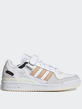 adidas Originals Forum Low Shoes - White/Beige, White/Beige, Size 3.5, Women