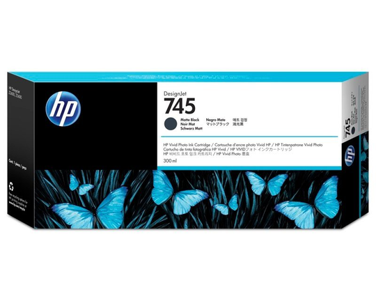 HP 745 Matte Black Original Ink Cartridge - High Yield 300ml - F9K05A