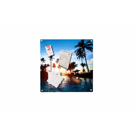 Palm Trees Sunset Magnetic Wall Mounted Photo Memo Board