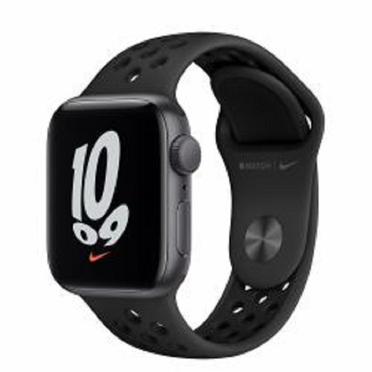 Apple Watch Nike SE GPS, 44mm Space Grey Aluminium Case with Anthracite/Black Nike Sport Band - Regular
