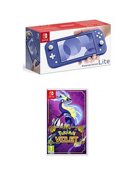 Nintendo Switch Lite Blue Console With &Amp; Pokemon Violet