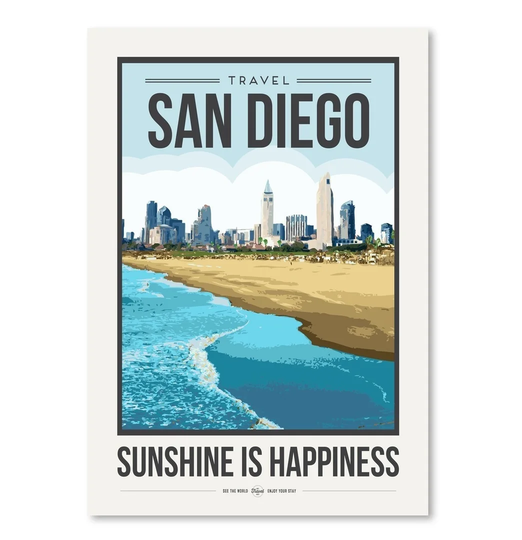 'Travel Poster San Diego' by Brooke Witt Vintage Advertisement