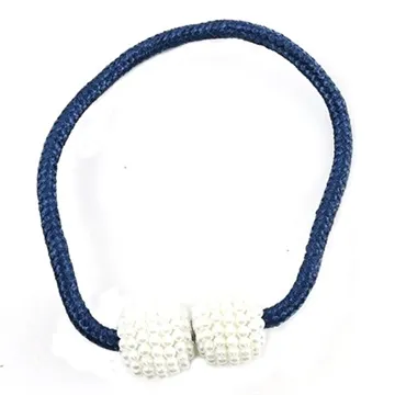 Magnetic Braided Ball Buckle Drapery - Dark Blue