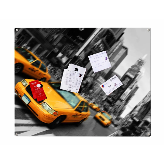 New York Yellow Cab Magnetic Wall Mounted Photo Memo Board