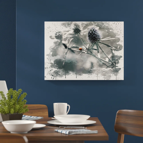'Ladybird Thistle Flower' Graphic Art Print Poster