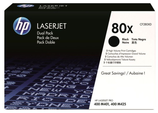 HP 80X Black Dual Pack Toner Cartridges - CF280XD