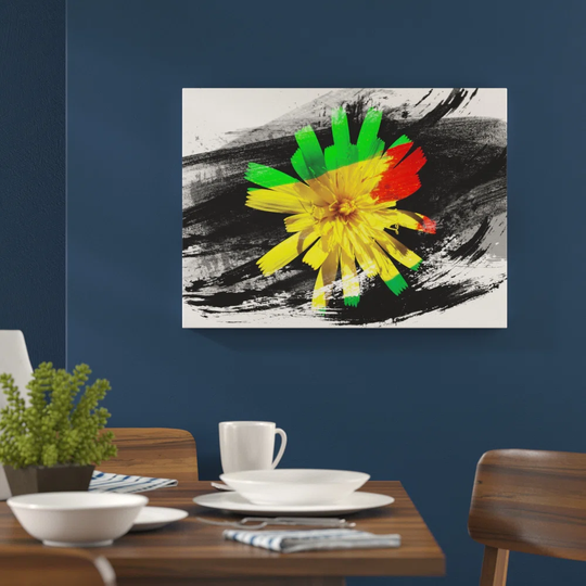 'Flower Macro Yellow' Graphic Art Print Poster