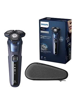 Philips Series 5000 Wet &Amp; Dry Men'S Electric Shaver With Travel Case, Midnight Blue, S5585/30