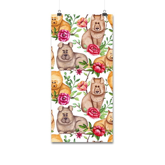 Walllpaper Roll 416X254cm Kitchen Livingroom Bedroom Mural Decoration Wallpaper Material With Print - Chow Chows Dogs Animals