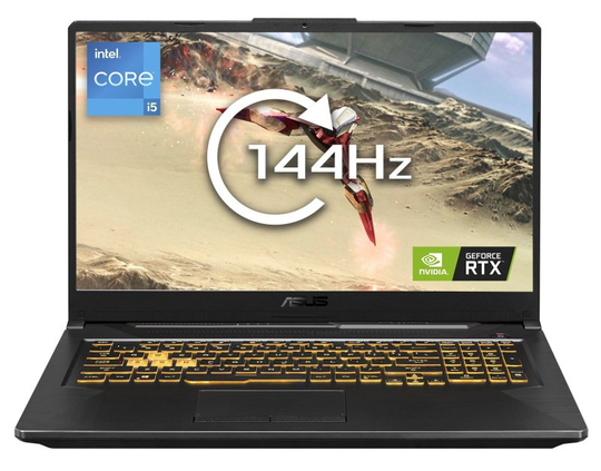 ASUS TUF Gaming F17 FX706HEB, Intel Core i5-11400H 2.7GHz, 16GB DDR4, 512GB PCIe SSD, NVIDIA GeForce RTX 3050Ti 4GB, 17.3" Full HD IPS, Windows 11 Home Laptop Eclipse Grey
