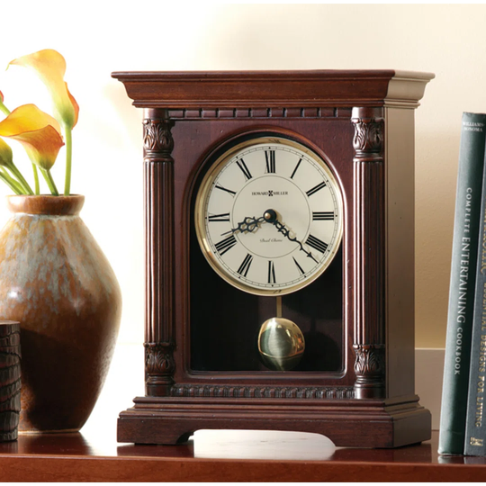 Langeland Traditional Analog Quartz Tabletop Clock in Hampton Cherry