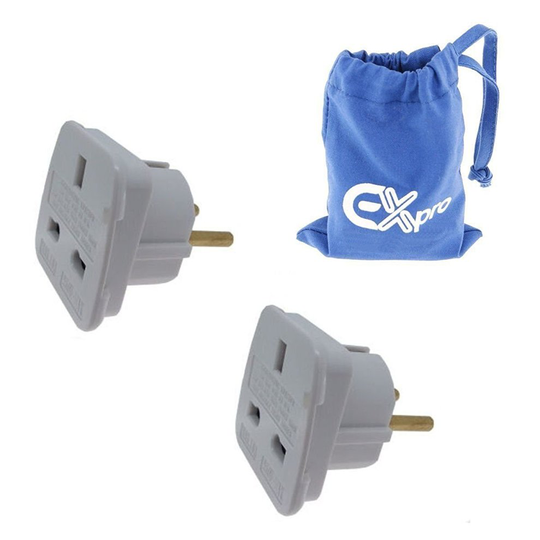 Ex-Pro 2 Pack Travel Adapter Converts UK Plugs to Paraguay Peru Poland