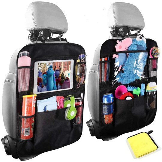 Car Organisers,Car Back Seat Organiser for kids,Car Seatback Protector with 10inch Tablet Holder,Backseat Kick Mats Cover with 6 Storage Pocket