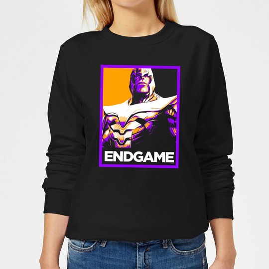 Avengers Endgame Thanos Poster Women's Sweatshirt - Black - L - Black
