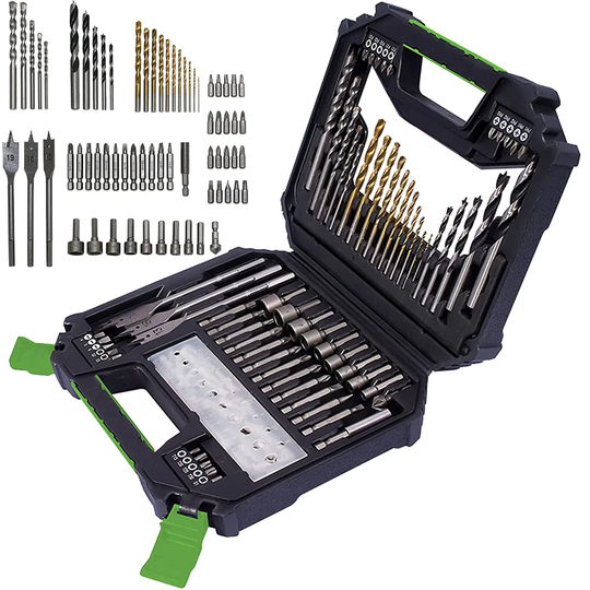 Mylek 128 Piece Drill Bit And Screwdriver Accessory Set With Storage Case