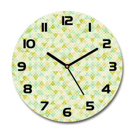 Glass Wall Clock 30Cm Round Decoration Picture Wall Art Modern Decoration Kitchen Living Room Silent - Geometric Background,51538563