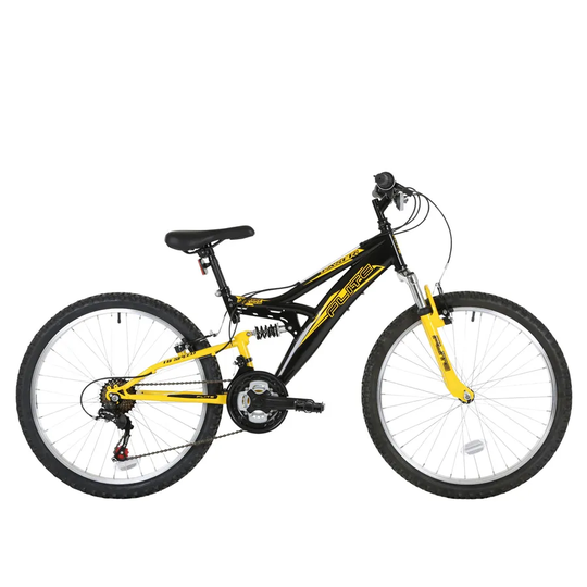 Flite Taser 24-Inch Wheel Full Suspension Kids Junior Mountain Bike - Yellow And Black