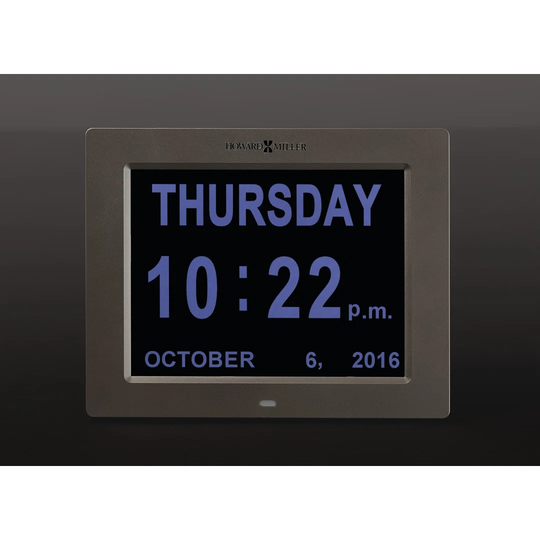 Memory Modern & Contemporary Digital Analog Metal Electric Alarm Tabletop Clock in Satin Silver/Black