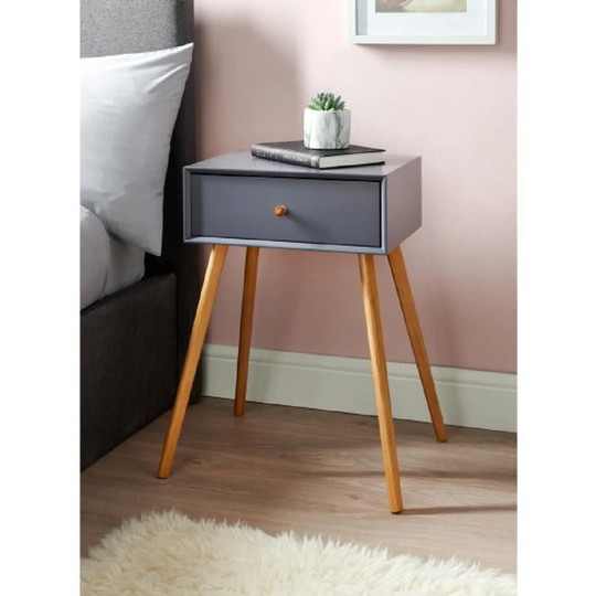 Shultz 1 - Drawer Nightstand in Grey/Oak