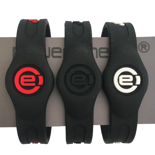 (Black/White, Large) Silicone Magnetic Bracelet - Therapy Wristband: Sports/Golf/Wellbeing/Arthritis