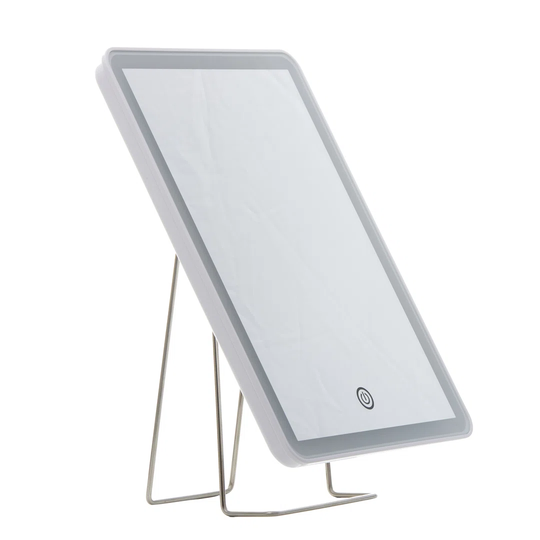 Danielle Creations Lighted Metal Framed Freestanding Makeup Mirror in White
