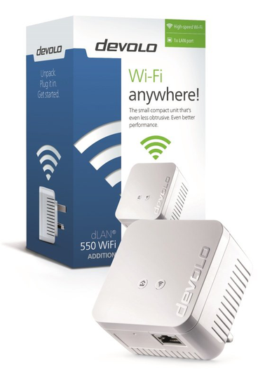 Devolo dLAN 550 Add-On WiFi Powerline Adapter