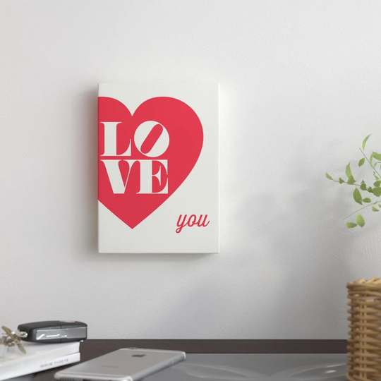 Love You Heart by Brett Wilson - Typography Print