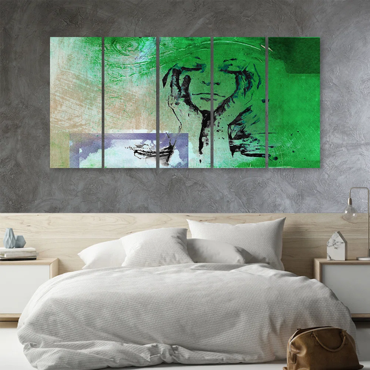 Canvas Print Woman Abstraction Green