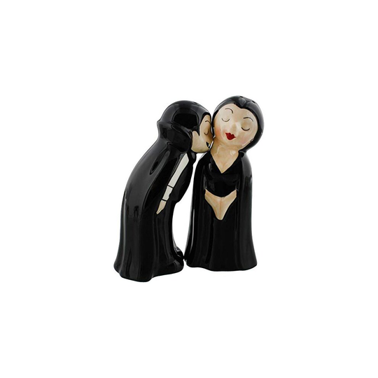 Pacific Giftware Vampire Love at First Bite Magnetic Kissing Ceramic Salt and Pepper Shakers Set