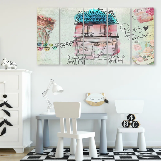 Canvas Print Coloured House