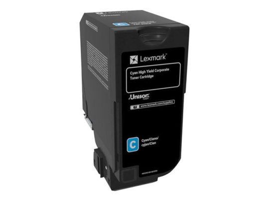 Lexmark 74C2HCE Cyan Toner Cartridge