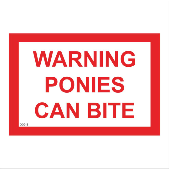 (200 x 150mm - 8 x 6, B - Magnetic - Vehicle Grade) GG012 Warning Ponies Can Bite Site Stables Feed Equestrian Wild Moor Nipping 600mm x 450mm B - Mag