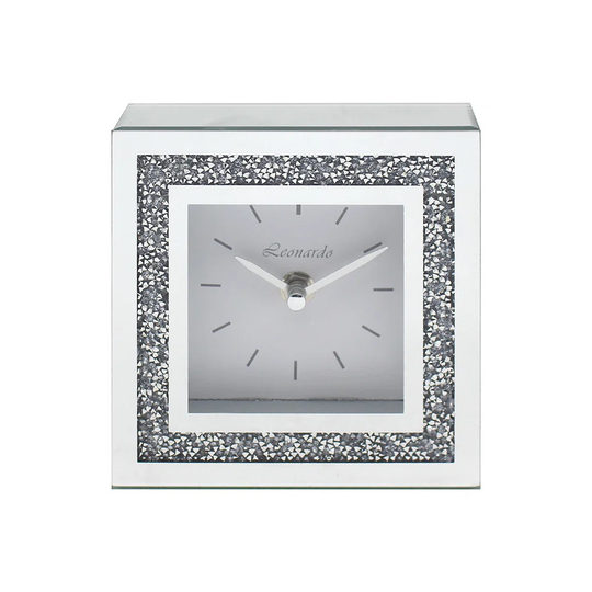 Modern & Contemporary Analog Electric Tabletop Clock in White/Grey