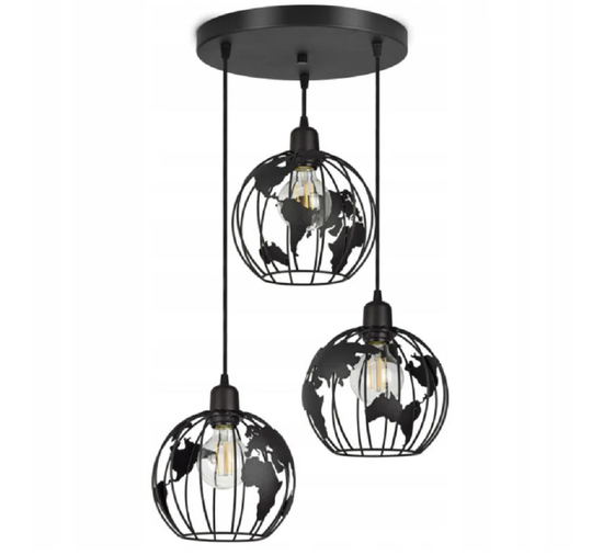 Limewood 3 - Light Kitchen Island Globe Pendant