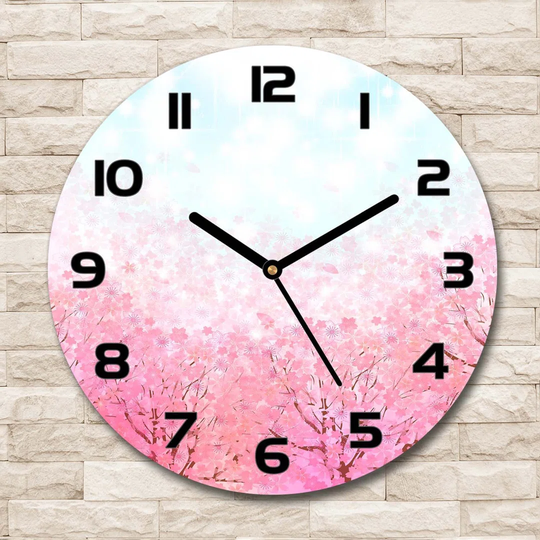 Decoration Picture Art Modern Kitchen Living Room Cherry Blossoms 30cm Silent Wall Clock