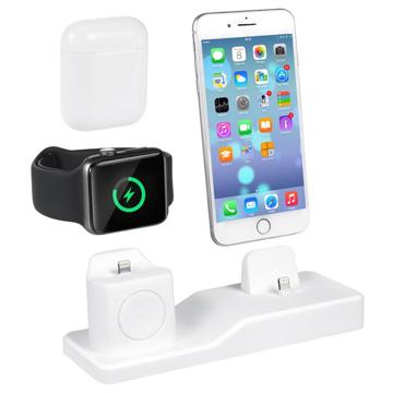 3-in-1 Anti-Slip Silicone Charging Stand - White