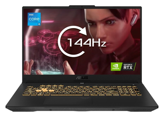 ASUS TUF F17 FX707ZC Gaming Laptop, Intel Core i5-12500H 2.5GHz, 8GB DDR5, 512GB SSD, NVIDIA GeForce RTX 3050, 17.3" Full HD, Windows 11 Home