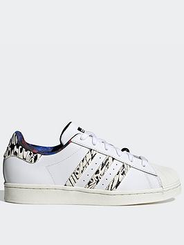 adidas Originals Superstar Shoes - White, White, Size 3.5, Women
