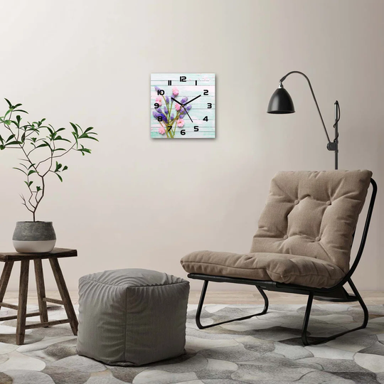 Jorik Lavender on the Wood Silent Wall Clock