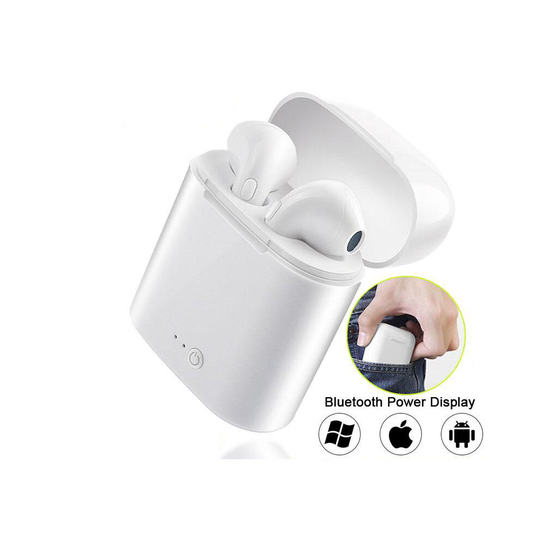 White I7S TWS Wireless Earphones With Bluetooth 5.0