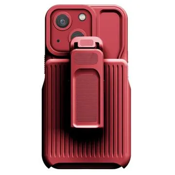 Explorer Series iPhone 14 Hybrid Case with Belt Clip - Red